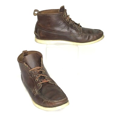 Sebago Docksider Women's Ankle Boots Chukka Moc Toe Leather Brown Size US  11