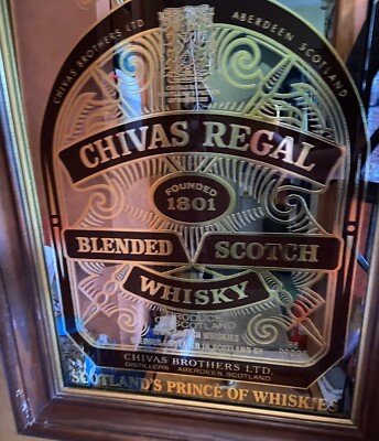 LG. Vintage Chivas Regal Blended Scotch Whiskey Bar Mirror