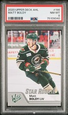 2020 Upper Deck Ahl #198 Matt Boldy PSA 8 Star Rookie