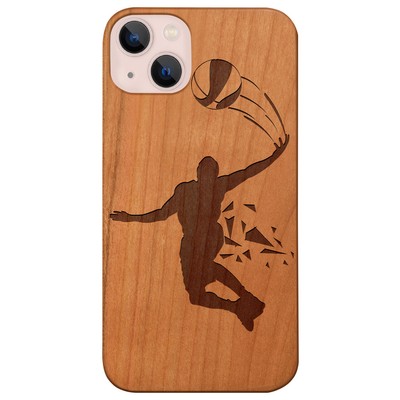 Basketball Player Wood Case for iPhone15/14/13/12/11 Pro/Max/Mini  S21/22/23 L