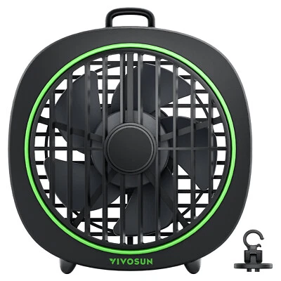 VIVOSUN AeroWave D4 10cm Growbox Clip Fan mit abnehmbarem Haken, Schwarz