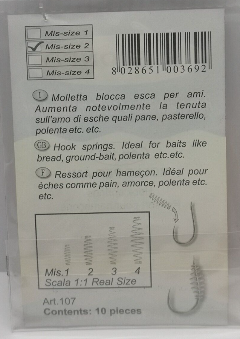 Molle Blocca Esca Per Pesca - 10 Pezzi Misura 2 In Acciaio Inox, Perfette Per Pane E Polenta - Foto 4