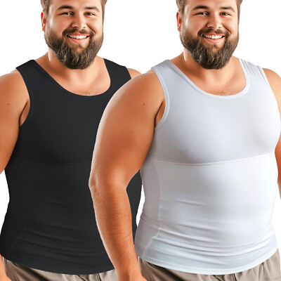 Herren Kompressionsshirt Slimming Shaper Vest Undershirt Tank Top Bauchkontrolle