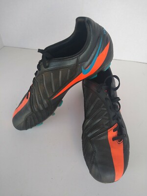 Nike T90 Shoot IV TF Soccer Cleats Mens Size 7 - Black & Orange 472547-084