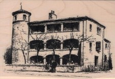 Old Building 2 1/2 x 3 1/2" Rubber Stamp, Mixed Media Stamp, Vintage Building