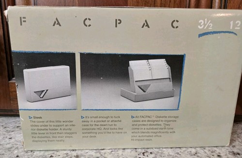 RARE VTG NEW NIB FACPAC 3.5" Micro Floppy Disk Storage Case - Holds 12 Disks - Picture 2 of 9