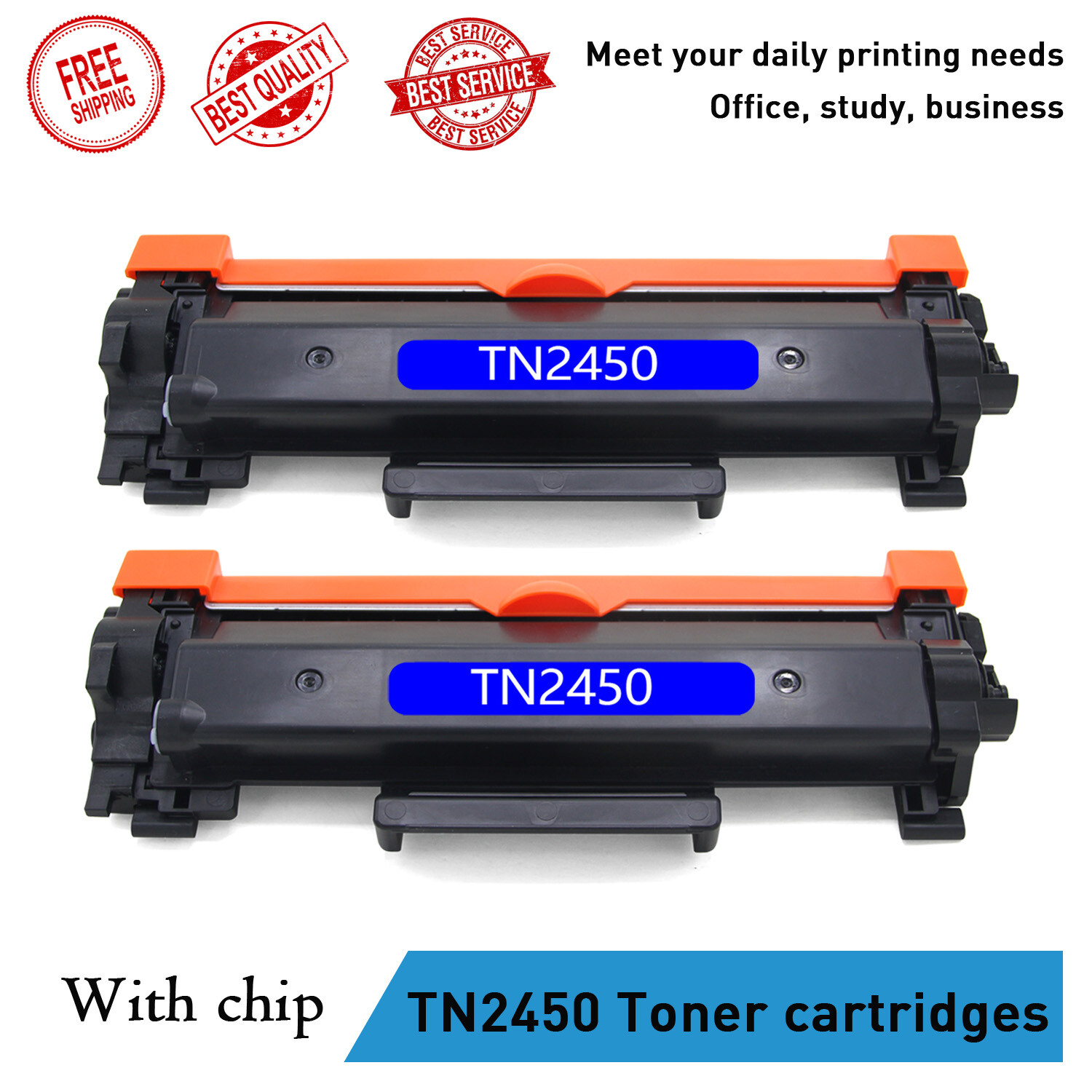 2x TN2450 Toner cartridge For Brother MFCL2710DW MFCL2713DW HL
