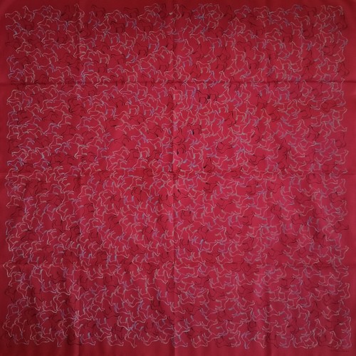 HERMES Tampon Equestre BAUMWOLLE & SEIDE SCHAL 39" 100cm Unisex Herren Escher Grafik