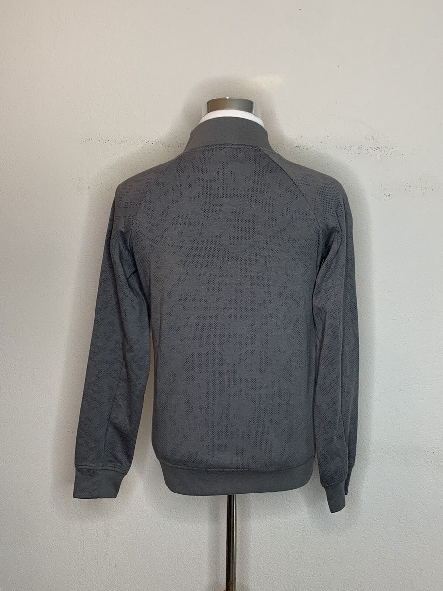 UMBRO Mens Full Zip Front Logo Track Jacket Mock Neck Gray