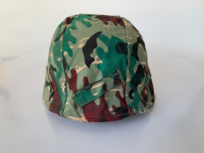 VTG Old Spanish Z42 Helmet w Reversible Amoeba Cover Paratroopers