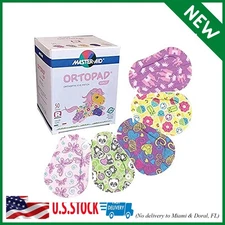 Ortopad Bamboo Girls Eye Patches, 50/Box (Regular Size, 4+ yrs) Ice Cream Pack