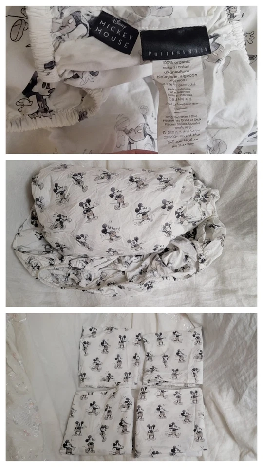 Sábana bajera Pottery Barn Mickey Mouse King/4 fundas de almohada king  Foto 2 de 4