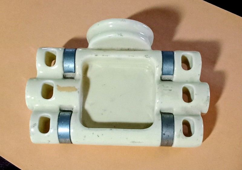 Vintage Porcelain Toothbrush Holder For Bathroom 6 Slots & Cup Holder