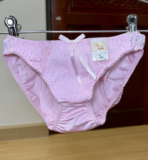 Vintage Pink Polyester Panty Bikini Silky Nylon Floral Lace Hi Cut Brief Sz.5