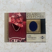 2002-03 Upper Deck Classic Portraits Classic Stitches Jose Theodore #C-TH (MEM)