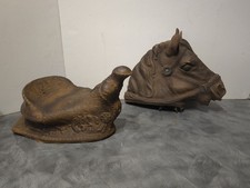 Vintage Buckaroo Pinto Rubber Horse  Head & Saddle 4 A Tricycle Or Childs Bike 