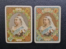 2 x Antique Wide Playing Cards  - Queen Victoria - Goodall Ace Of Spades Royalty