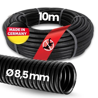 10m Kalitec Wellrohr 8,5mm geschlossen Wellschlauch ungeschlitzt Kabelrohr kfz