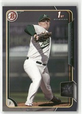 2015 BOWMAN DRAFT #53 KEVIN DUCHENE SILVER OAKLAND ATHLETICS /499