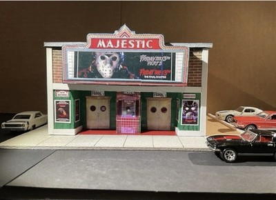 1/64 Scale Handmade Theatre Diorama Featuring Friday The 13th