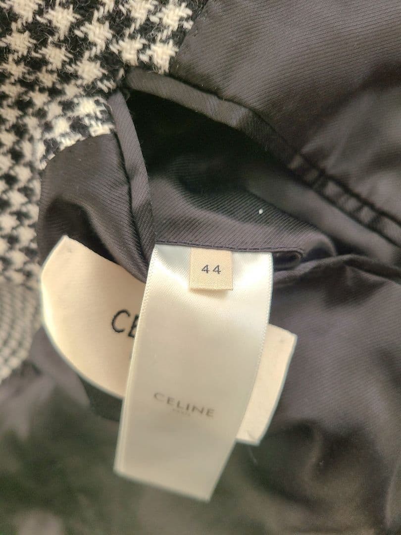 Celine houndstooth pattern chester coat check siz… - image 4