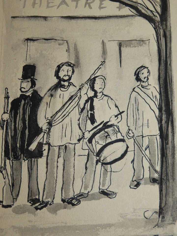 Jean OBERLÉ 1900-1961 DESSIN ORIGINAL OEUVRE VICTOR HUGO NAPOLEON III LE PETIT e - Photo 3/3