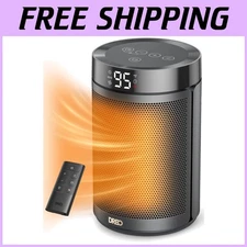 Quiet 1500W Space Heater, PTC Ceramic Heat, Safety Features