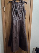 Fashion Collection Chartou Small Faux Leather Dress Brown 