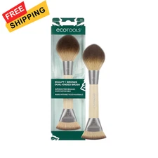 EcoTools Sculpt + Bronze Doppelend-Make-up-Pinsel, flauschiger 2-Beige 