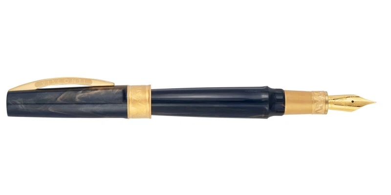 Stylo Plume Visconti En Celluloïde Marbré - Pennino En Cristal - Occasion De Collection