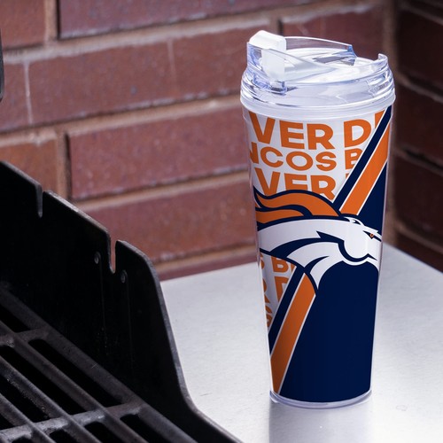 NFL Football Denver Broncos 24oz Acrylic Tumbler with Hinged Lid - Picture 2 of 9