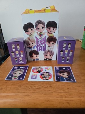 BTS McDonald's Happy Meal TinyTAN Figure ThrowBack Edition with rare stickers 
