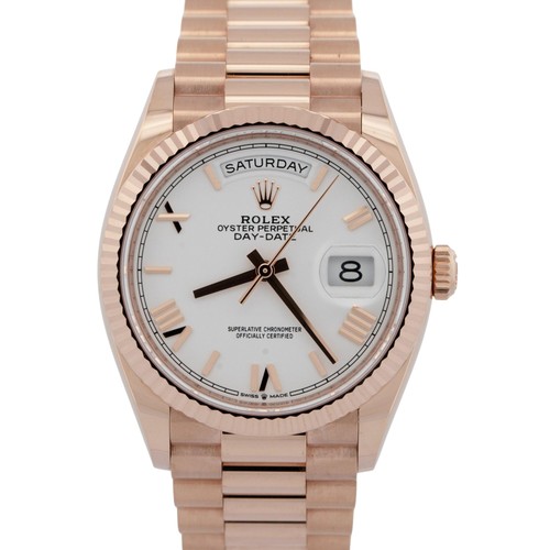 2025 PAPERS Rolex Day-Date President WHITE ROMAN Dial 36mm Ros...