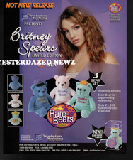 1999 print ad for Britney Spears Limited Edition Rare Bears Set