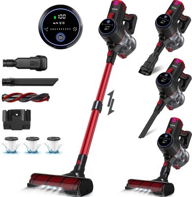 V8 Cordless Vacuum Cleaner, Powerful Suction Stick Vacuum, 55Mins Runtime, Wi...