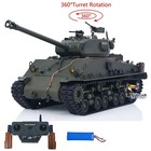 1/16 RC Tank Sherman M4A3 E8 Fury Edition 360°Turret IR BB Smoke Road Wheels — photo 1
