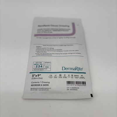DermaRite Dermacol AG Collagen Matrix Wound Dressing 5''x9'' 30 Pack Exp 04/2025