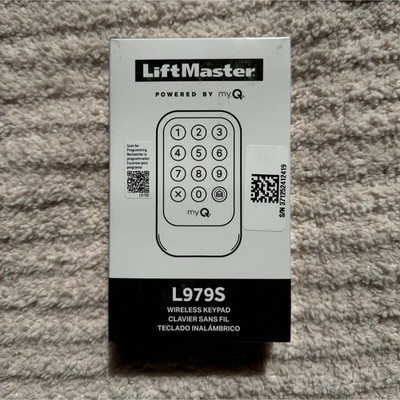Brand New In Box LiftMaster L979S Wireless Keypad, 12 Buttons, White, 30m Range