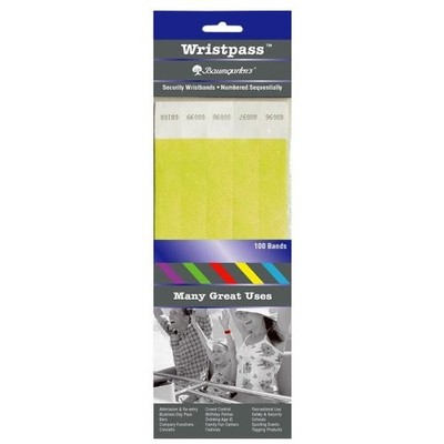 Baumgartens BAU85070 Tyvek Security Wristband Yellow 10''x0.8''