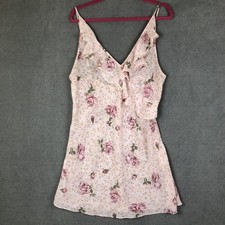 Vintage Val Mode floral ruffle camisole lingerie short slip dress size L