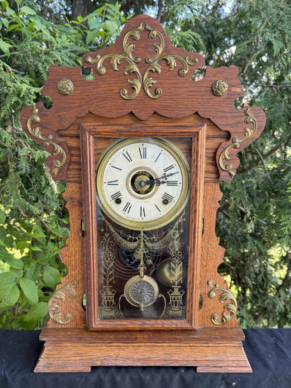 1909 Seth Thomas METAL SERIES #1117 Mantle Alarm Clock - ALL ORIGINAL - VIDEO