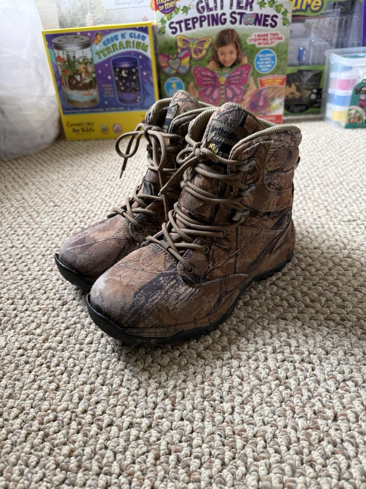 Men’s Men’s Insulation Water Resistant Brown Camo Hiking Boots Size 7