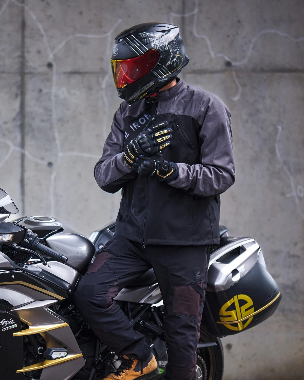 RIDEIRON Winter Motorcycle Gloves for Men & Women gold Large - product detail image 9