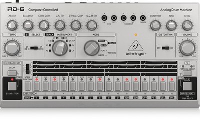 Behringer RD-6-SR Analog Drum Machine, USB/DIN MIDI Compatible, 16-Step Sequence