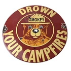 Vintage Forest Service Sign - Smokey the Bear Camping Hiking Gas Porcelain Sign