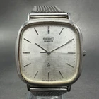 Seiko Watch Men 32mm Silver Dial Silver Tone Rectangle 6030-5300 New Battery