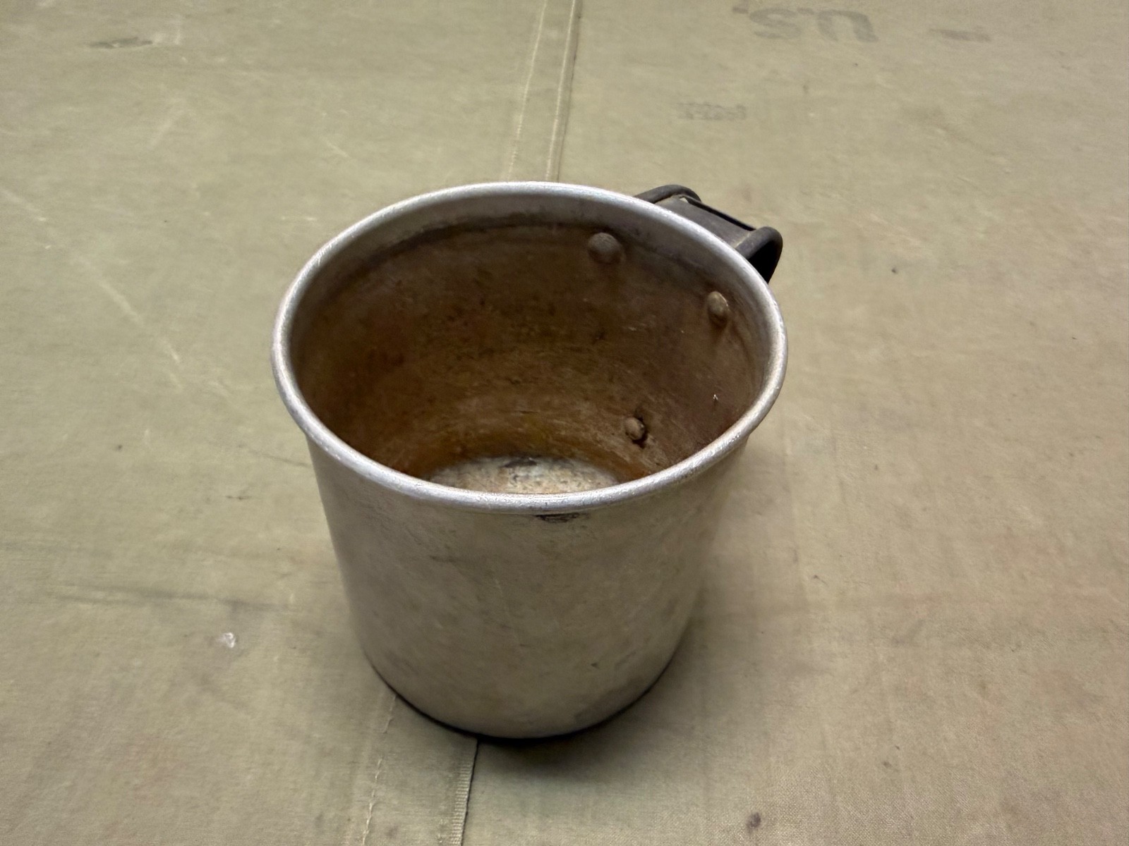 ORIGINAL WWI US ARMY M1901 MESS CUP- DATED:1907, ROCK ISLAND ARSENAL