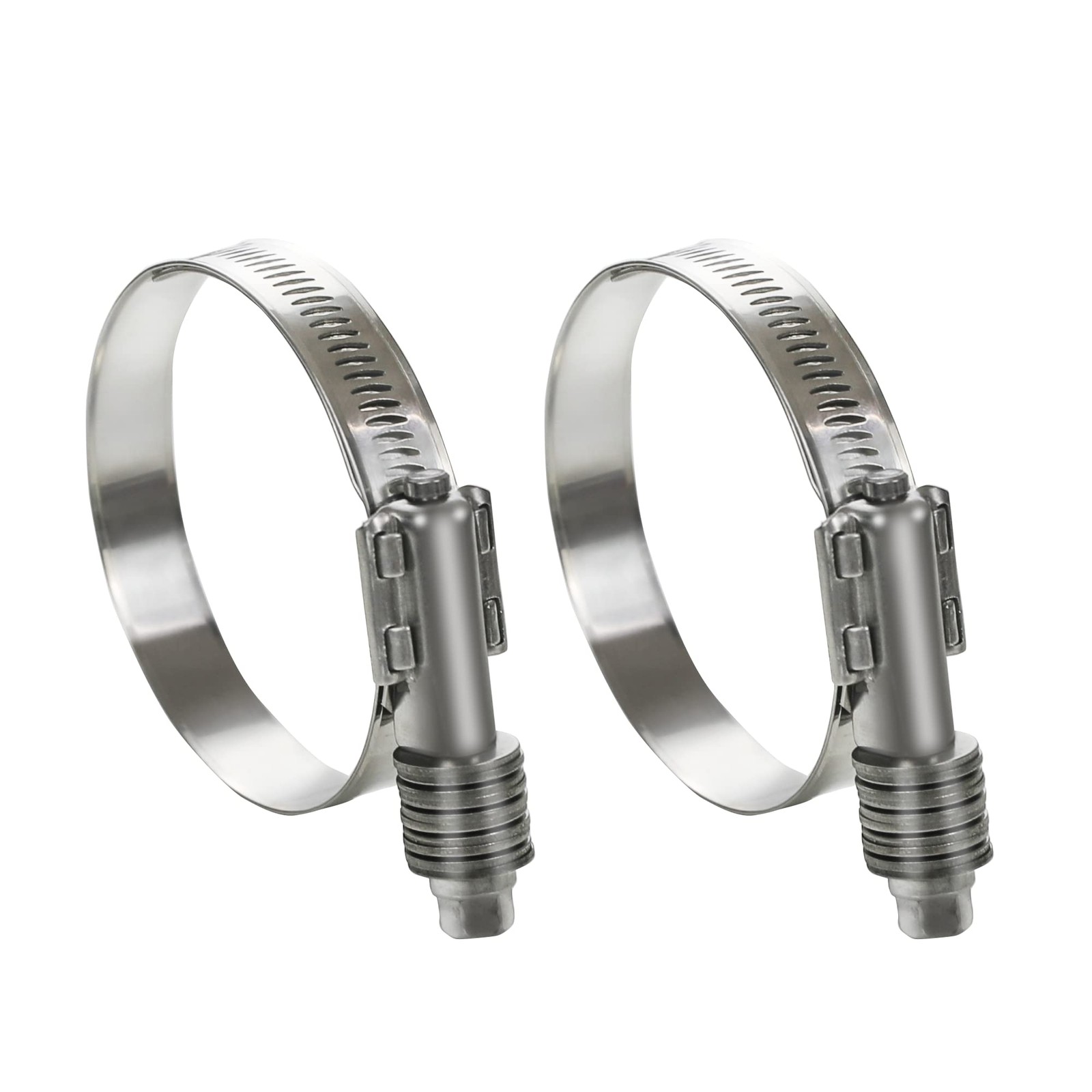 2 Pack Heavy Duty Worm Gear Hose Clamps 3.5-4.3 Inch 90-110mm Adjustable