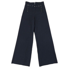 Vintage 60s Wide Leg, High Rise Wool Pants 28...