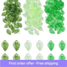 600pcs Acrylic Leaf Charm Leaf Drops Pendant Transparent Small Tree Leaves Beads